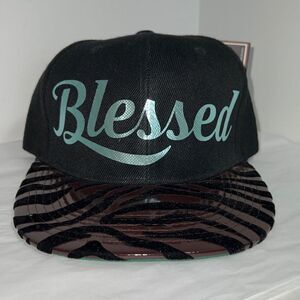 Crown Animal Print Foil Blessed SnapBack Hat